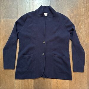 J. Crew Mens Chore Jacket Size Large Navy 100% Cotton Excellent Condition